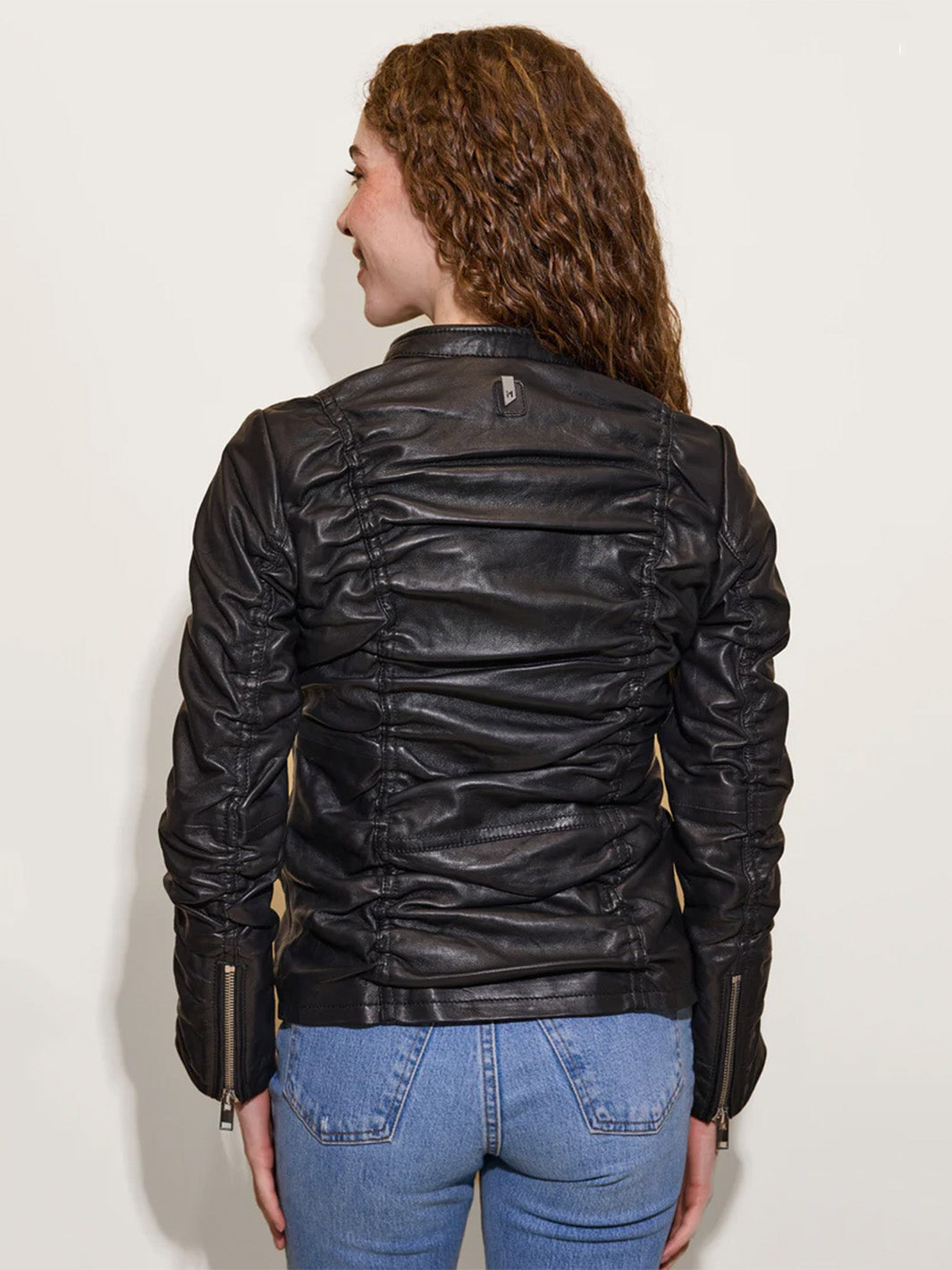 Naemie Leather Jacket in Black