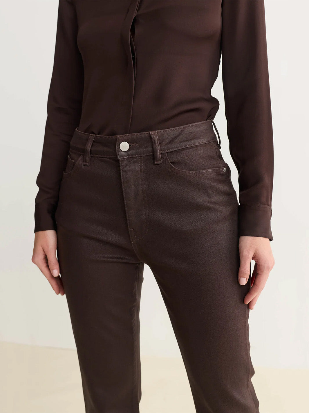 Nao Bootcut Jean in Coated Americano