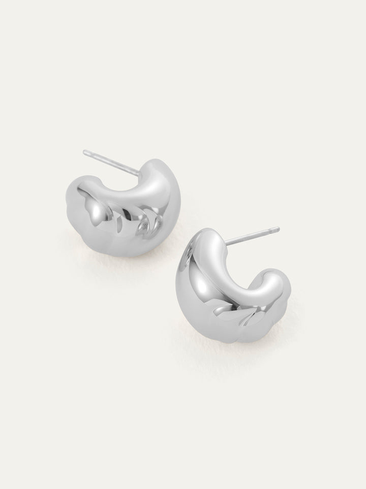 Small Nelle Hoops in Silver