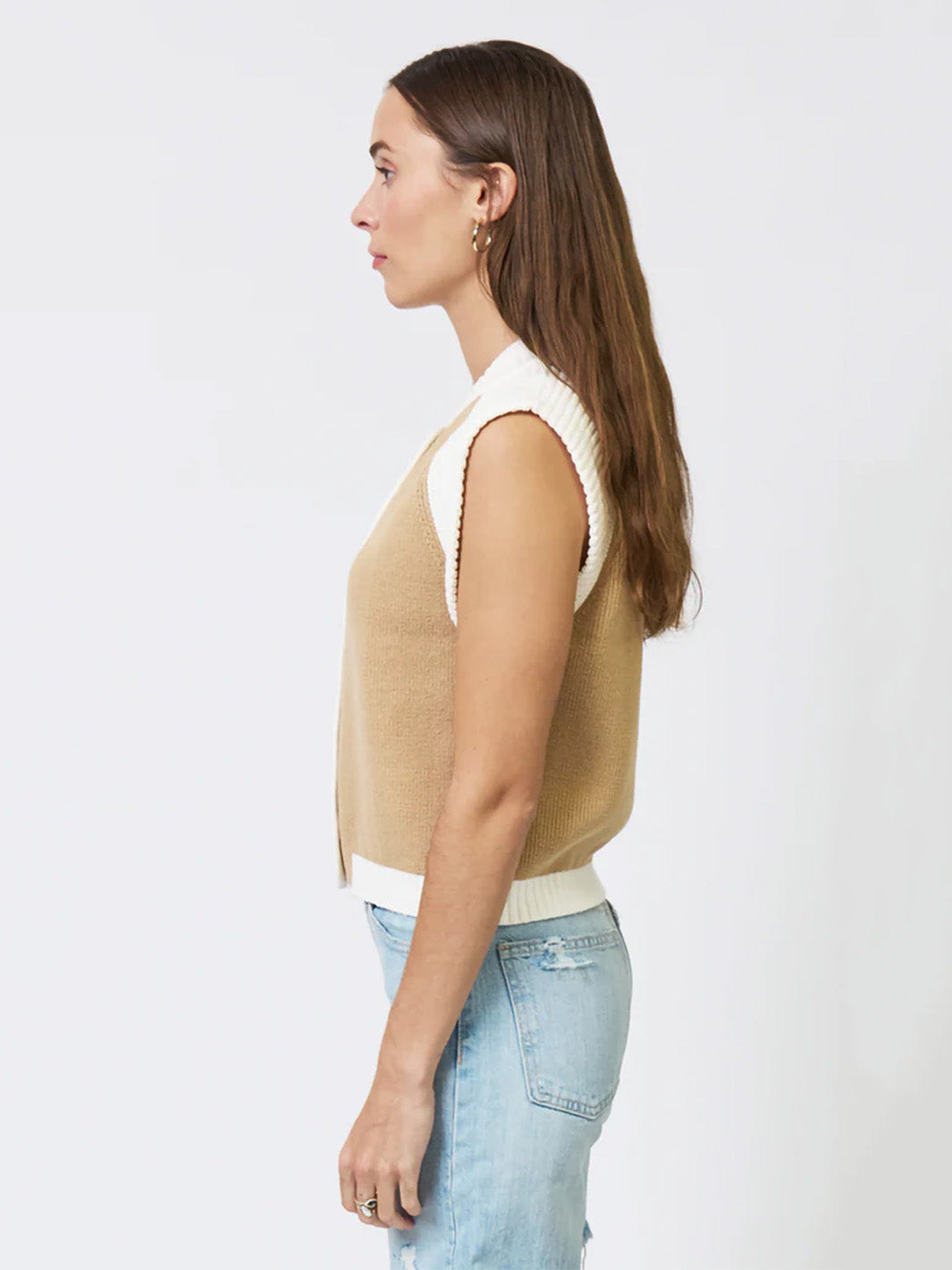 Nevada Sleeveless Bomber in Sand