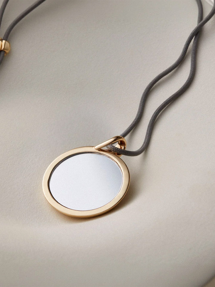 Nico Mirror Pendant Rope Necklace in Gold