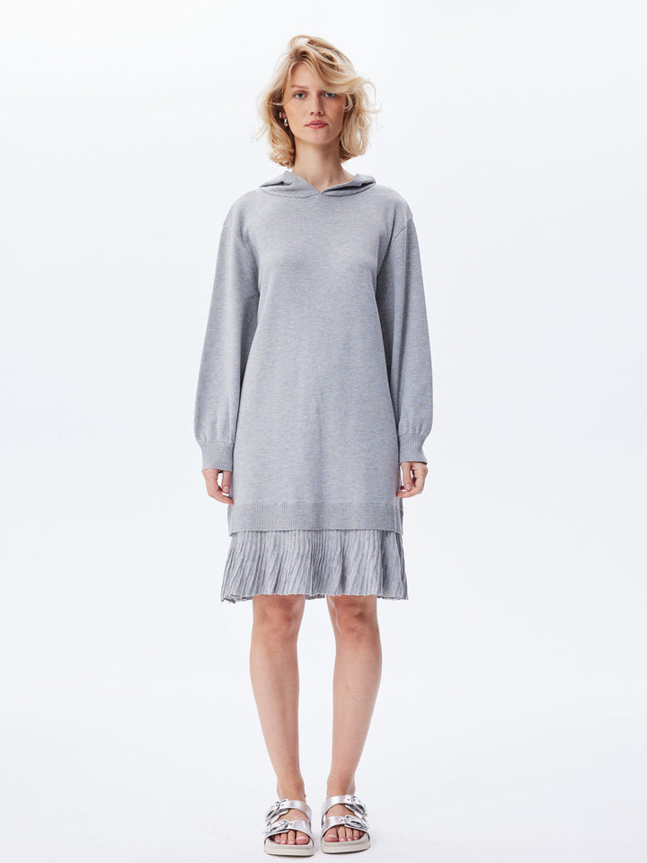 Nomia Hoodie Dress in Heathery Grey