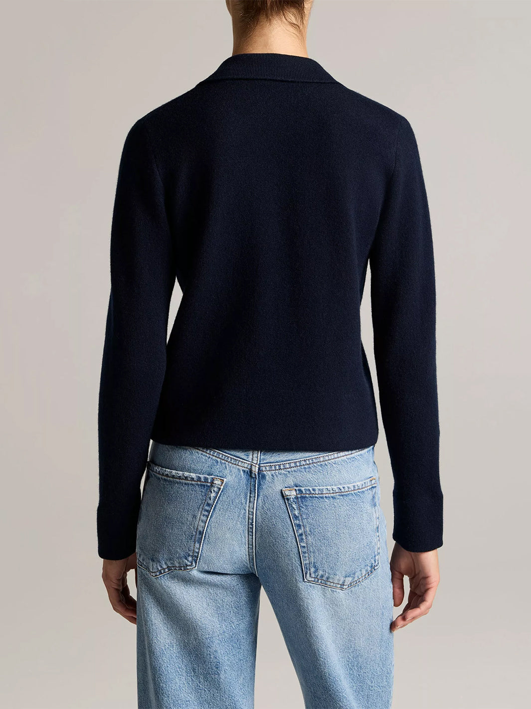 Notch-Collar Double-Face Wool-Blend Cardigan in Coastal Blue