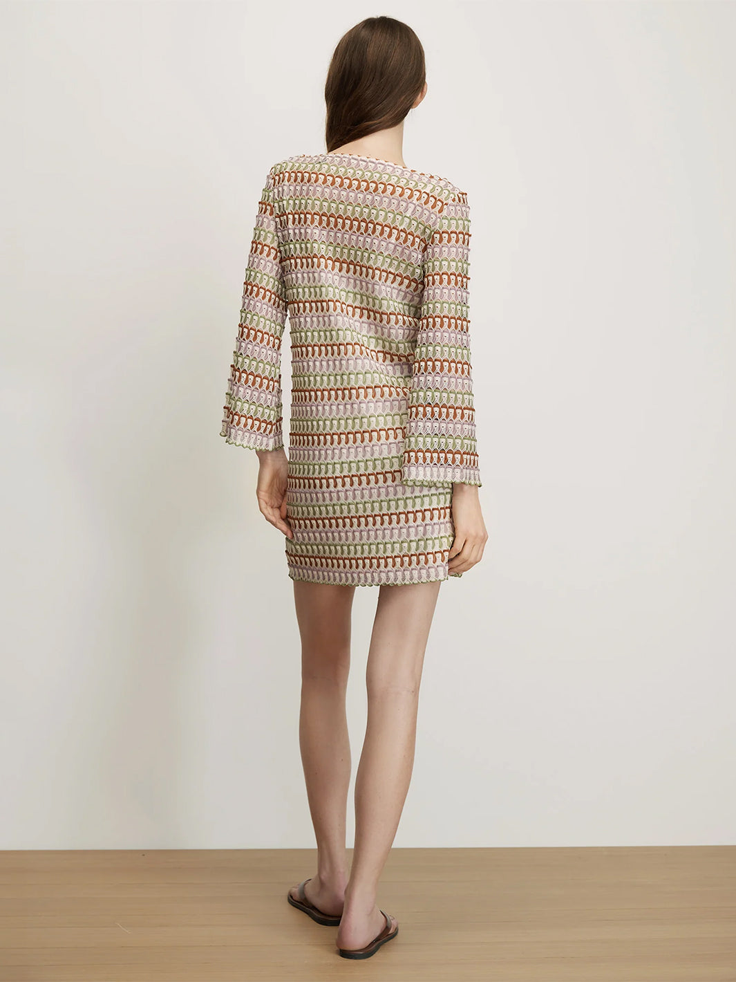 Novien Crochet Mini Dress in Deep Ochre