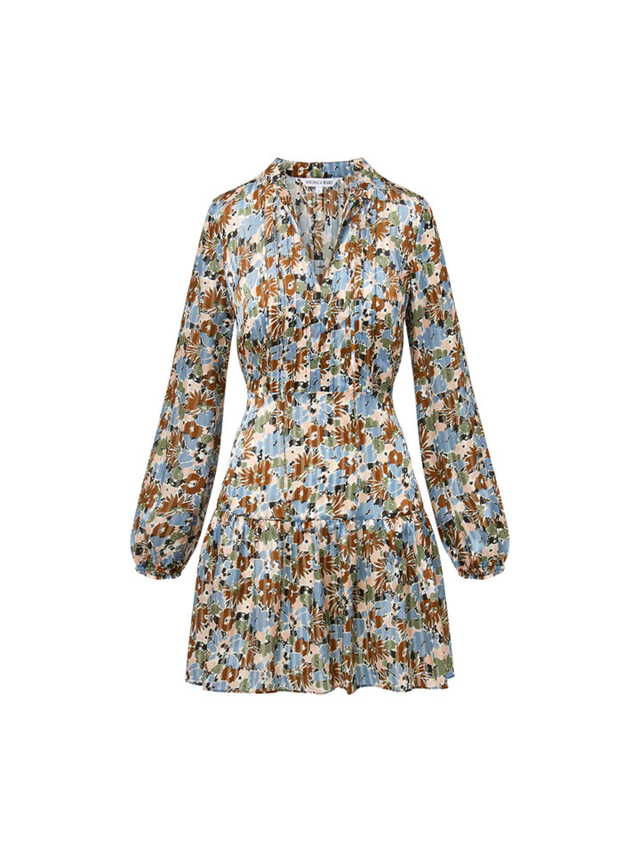 Nyjah Silk Floral Minidress in Lake Mist Multi