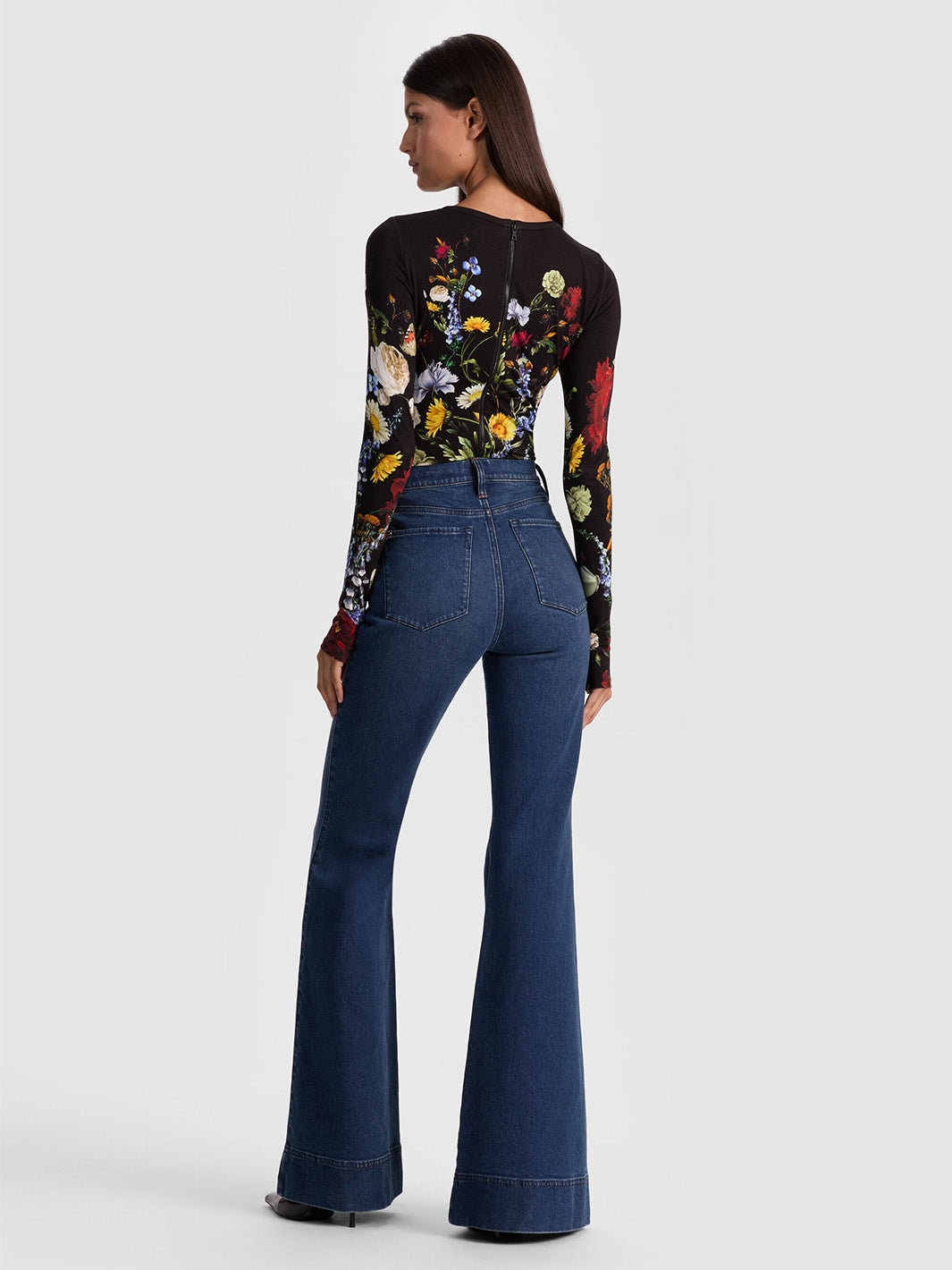 Olea Long Sleeve Bodysuit in Social Hour Black