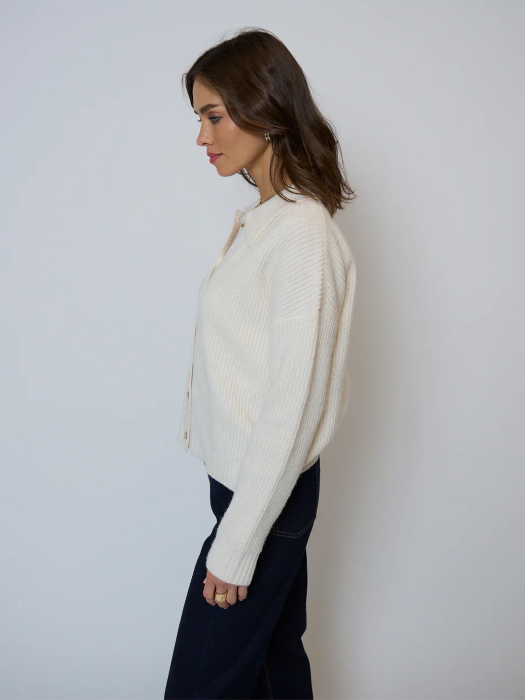 Olivia Pointelle Polo in Ivory