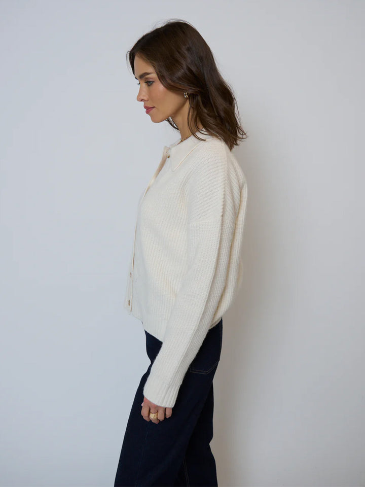 Olivia Pointelle Polo in Ivory