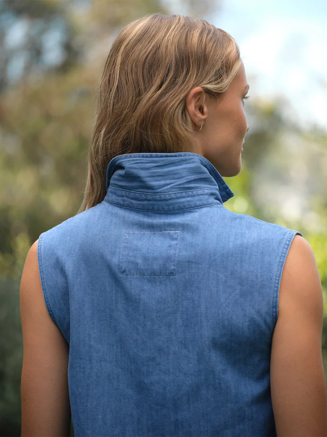 Olivia Popover Tank in Vintage Stonewashed Indigo