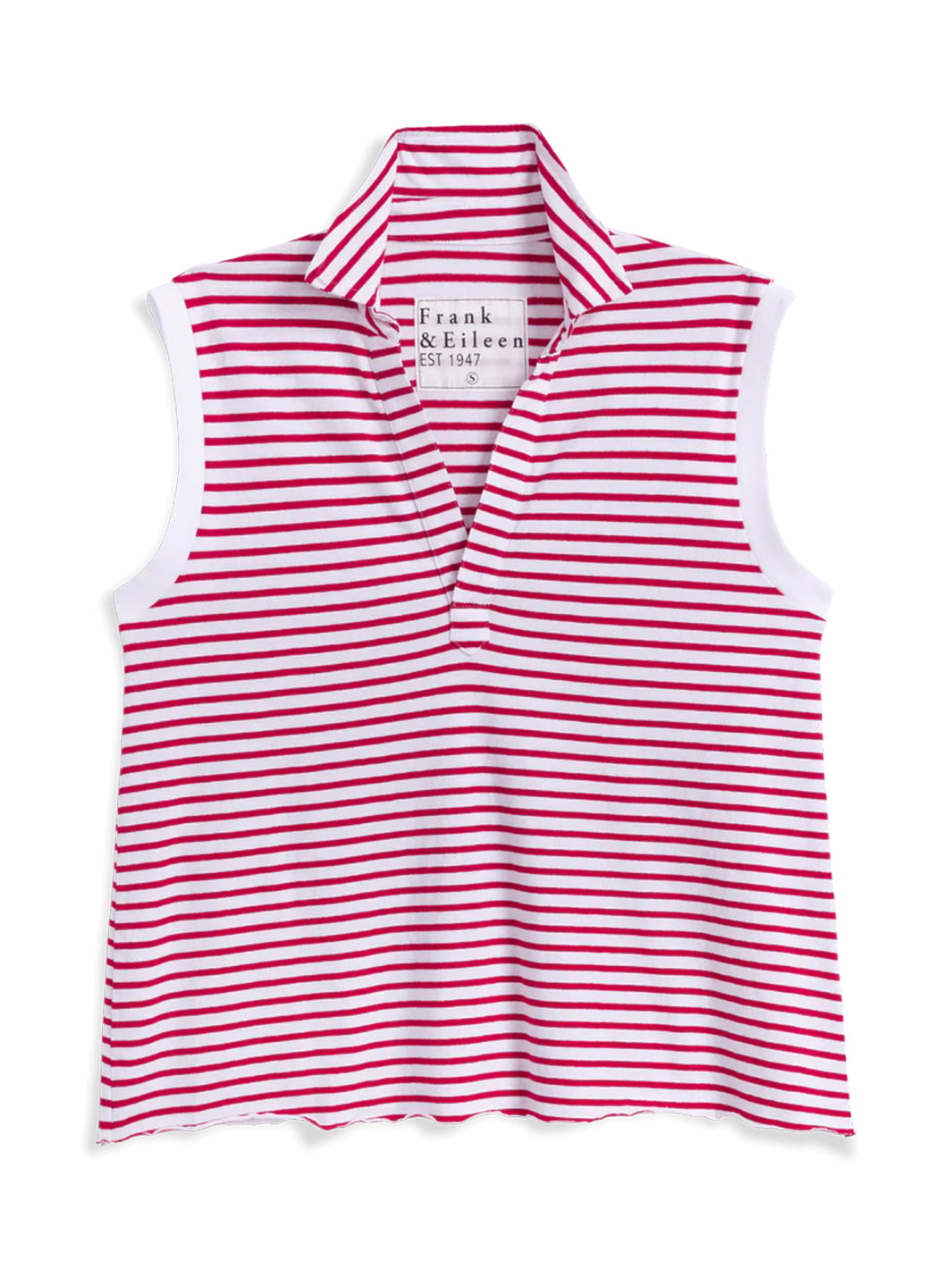 Olivia Popover Henley Tank in Red Stripe