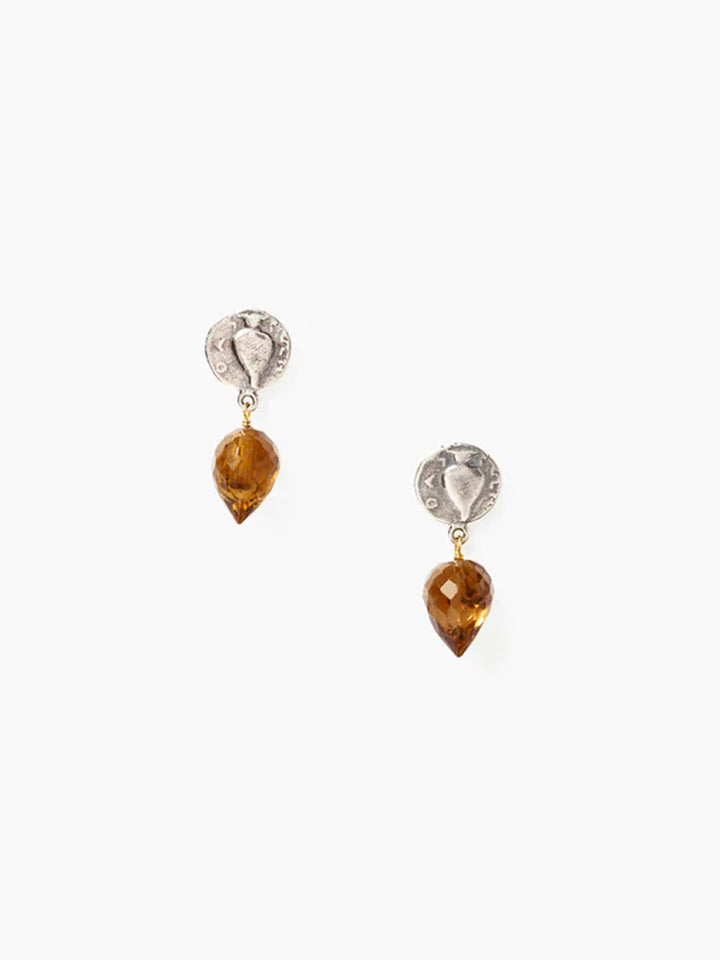 Olympia Earrings in Whiskey Quartz