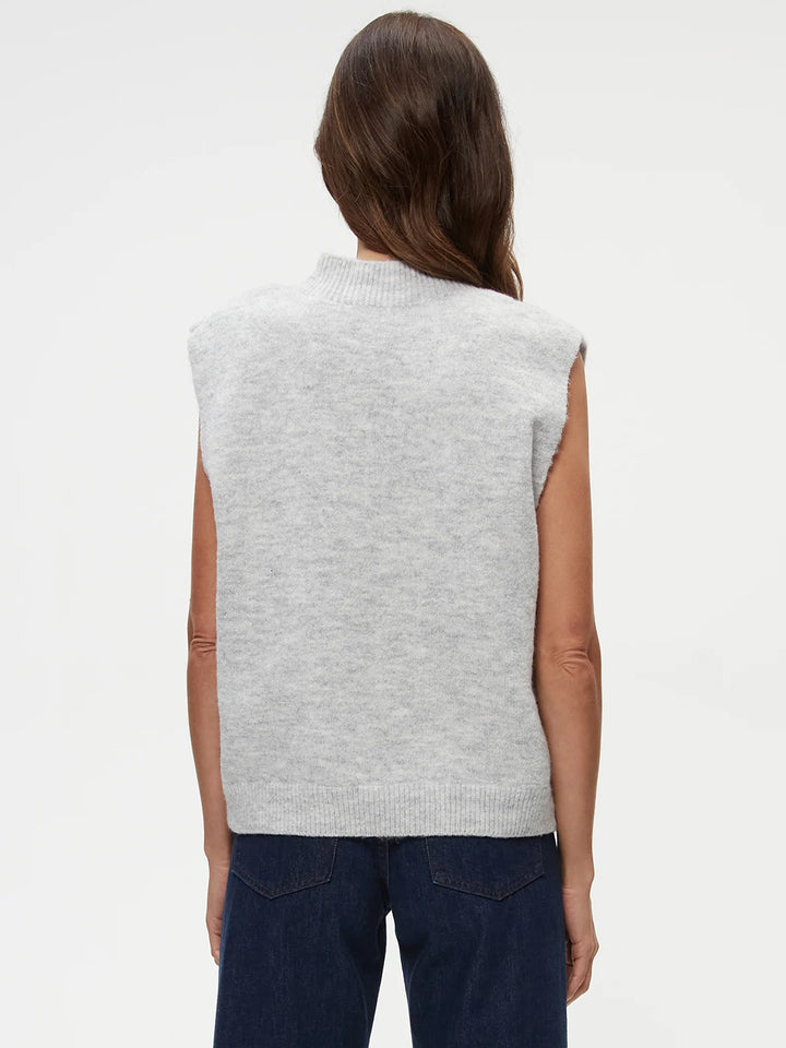 Opie Mock Neck Sweater Vest in Heather Grey