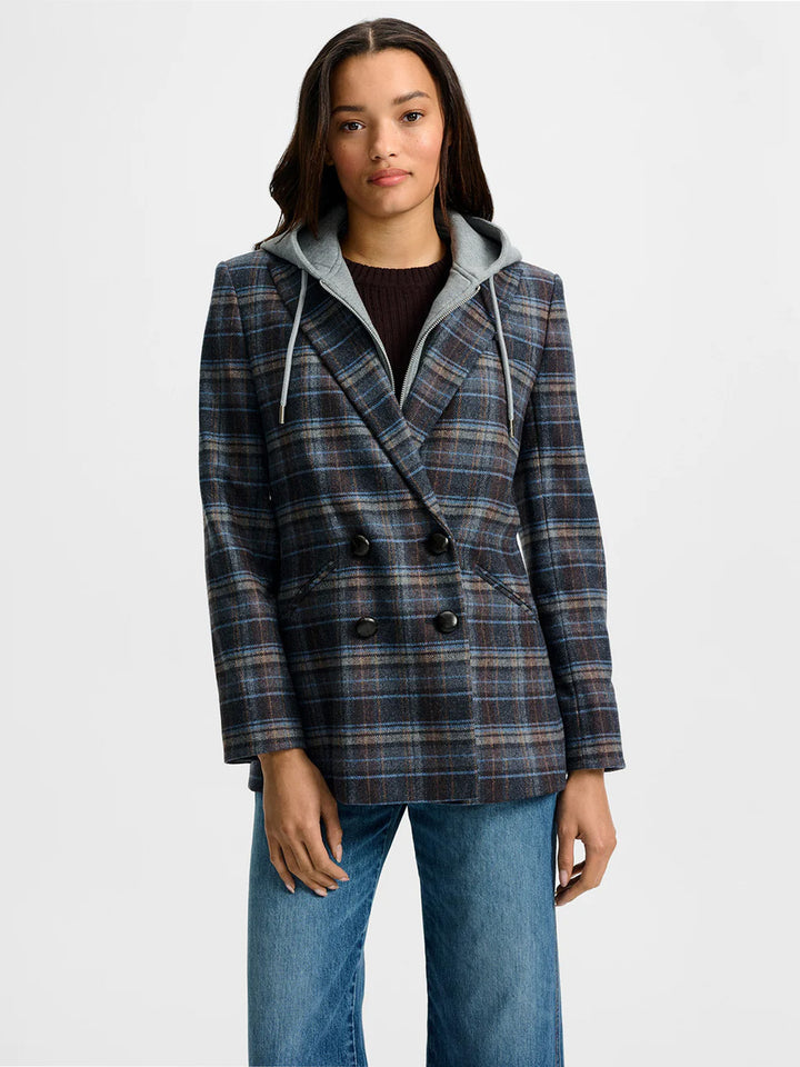 Oria Plaid Dickey Jacket in Blue Multi