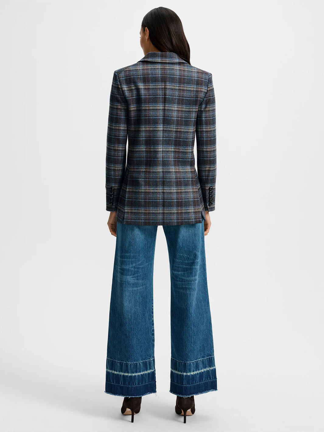 Oria Plaid Dickey Jacket in Blue Multi