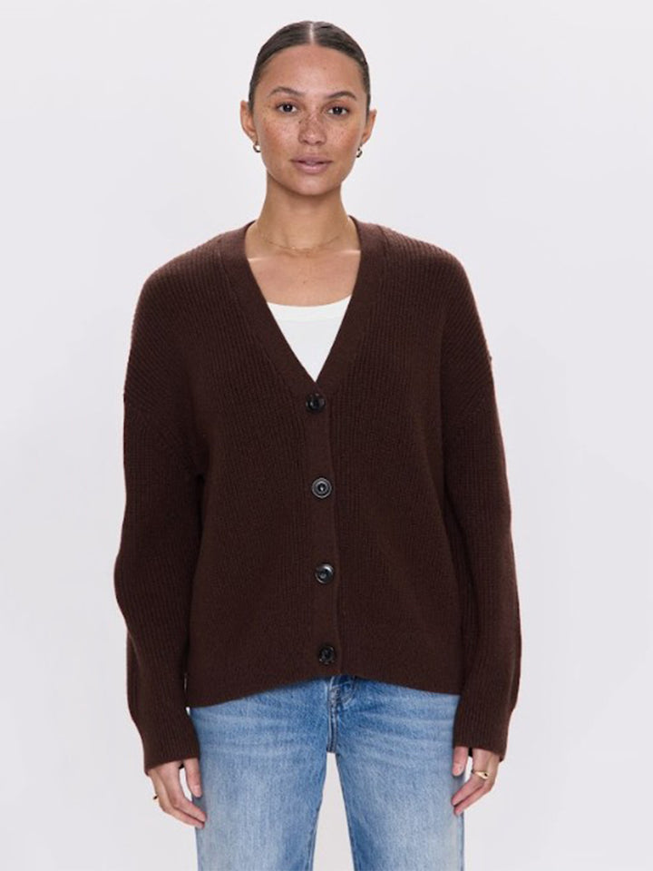 Orla Rib Cardigan in Chocolate