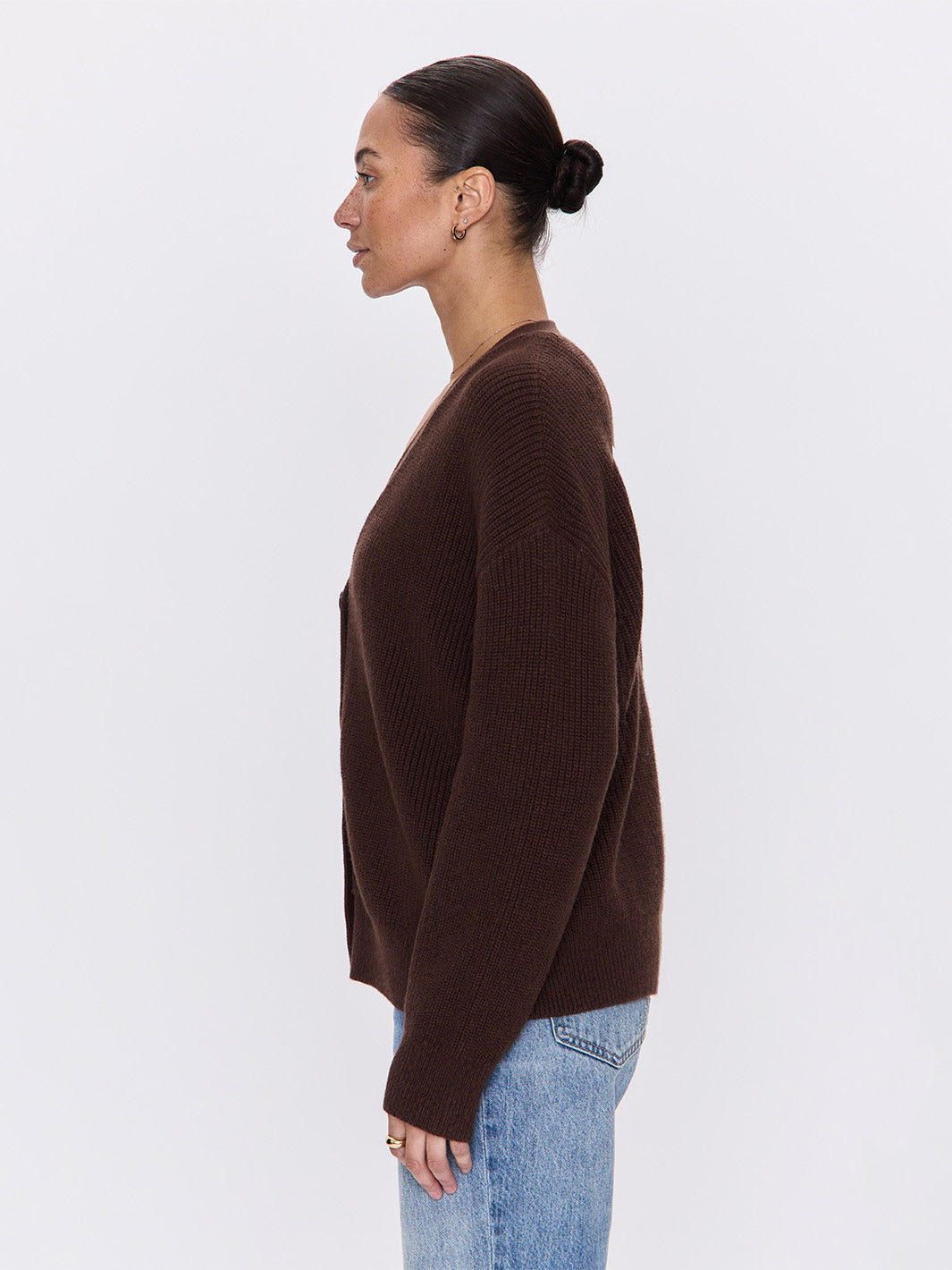 Orla Rib Cardigan in Chocolate
