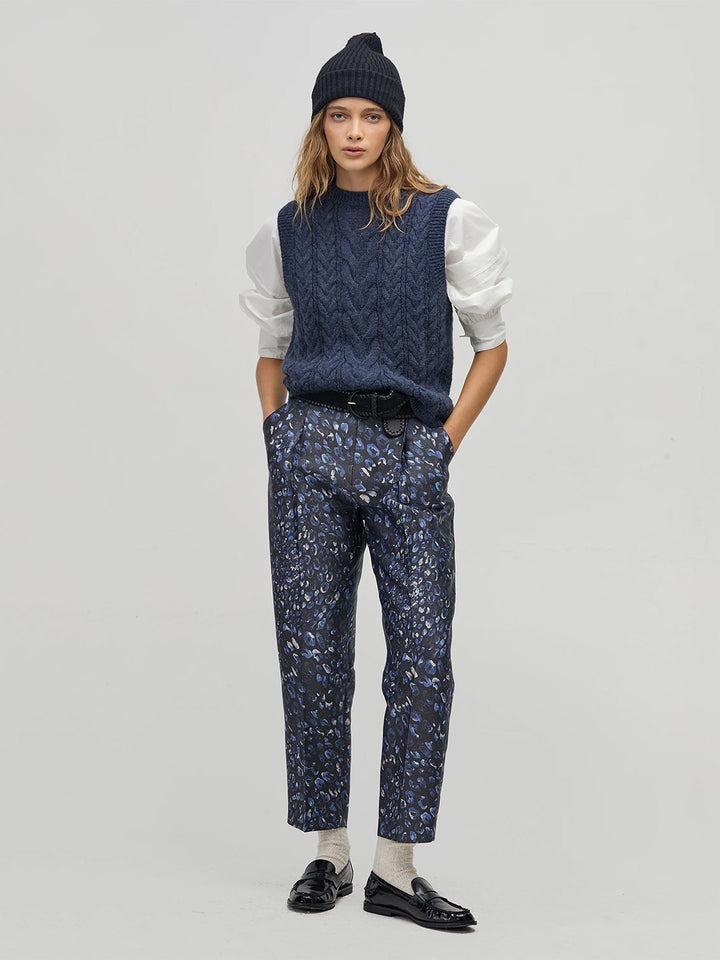 Otto Knitted Vest in Navy