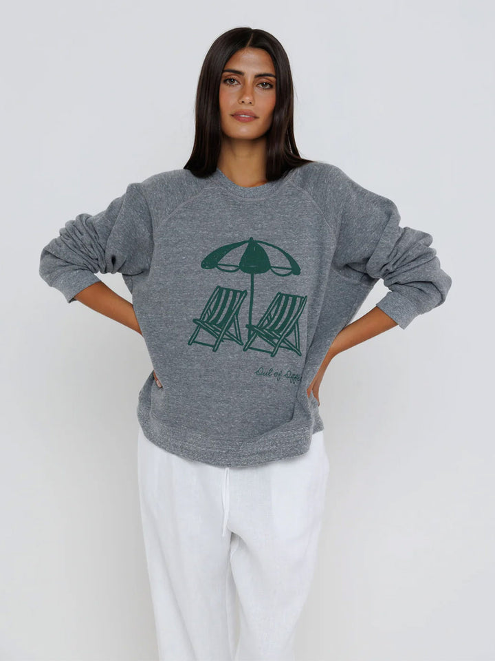 Out of Office - Raglan Sweatshirt in Heather Grey