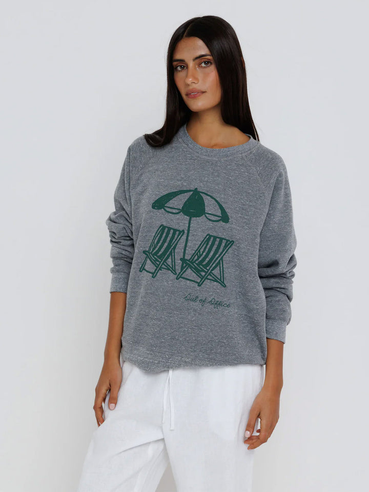 Out of Office - Raglan Sweatshirt in Heather Grey