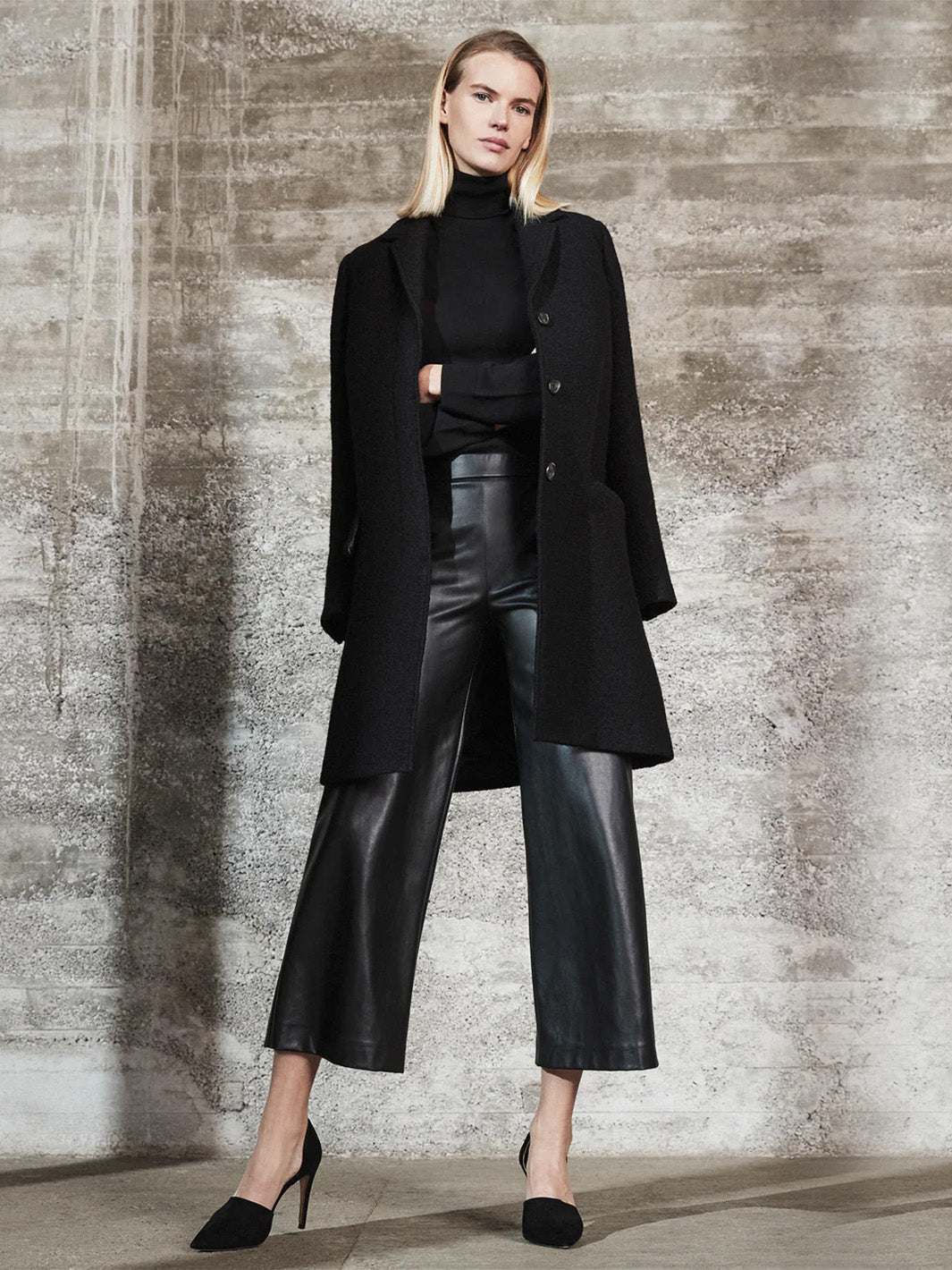 Palina 6/8 Vegan Leather Pant in Black