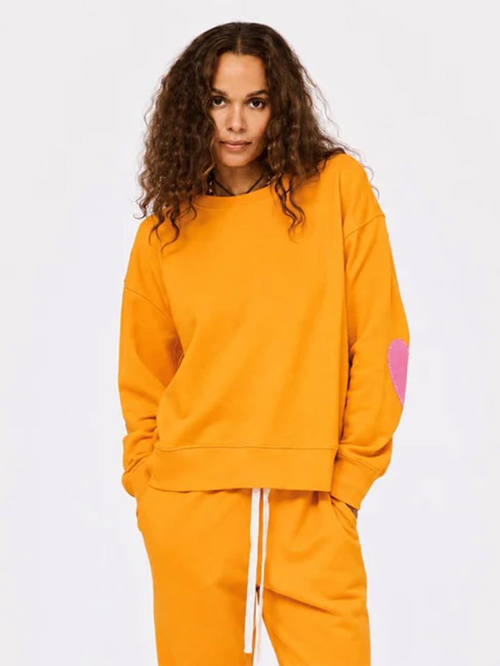 Ex-Boyfriend Patchwork Sweatshirt in Clementine