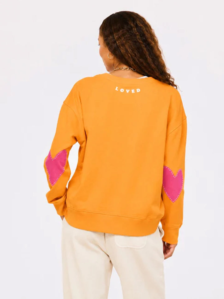 Ex-Boyfriend Patchwork Sweatshirt in Clementine