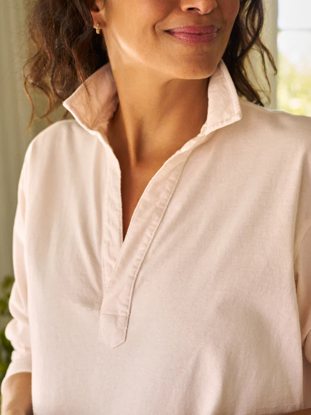 Patrick Henley Heritage Jersey Popover in Petal