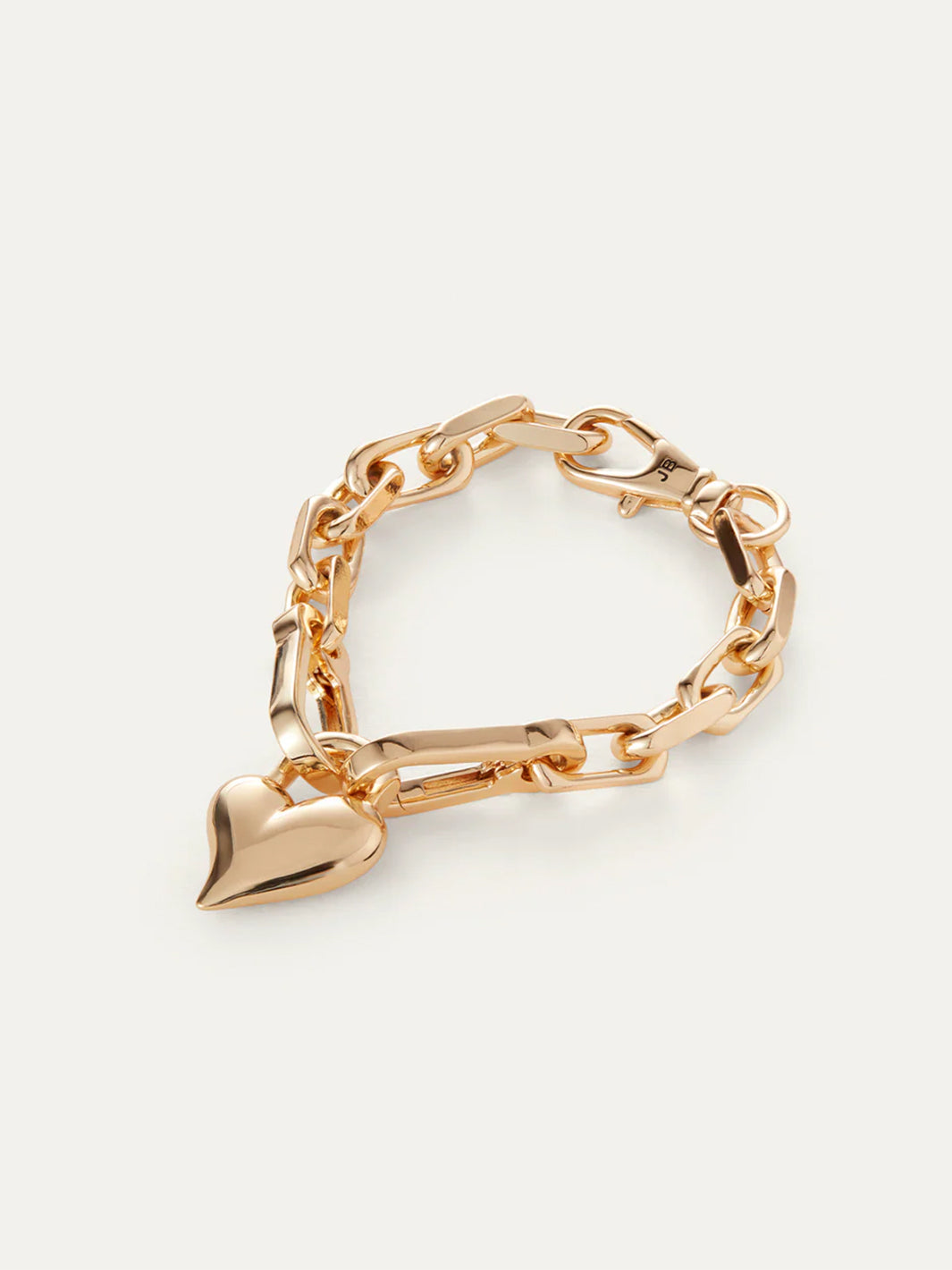 Padlock Heart Chain Bracelet in Gold