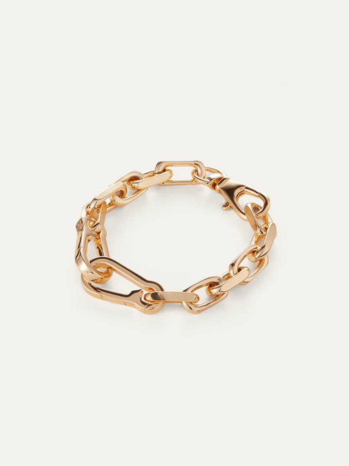Padlock Heart Chain Bracelet in Gold