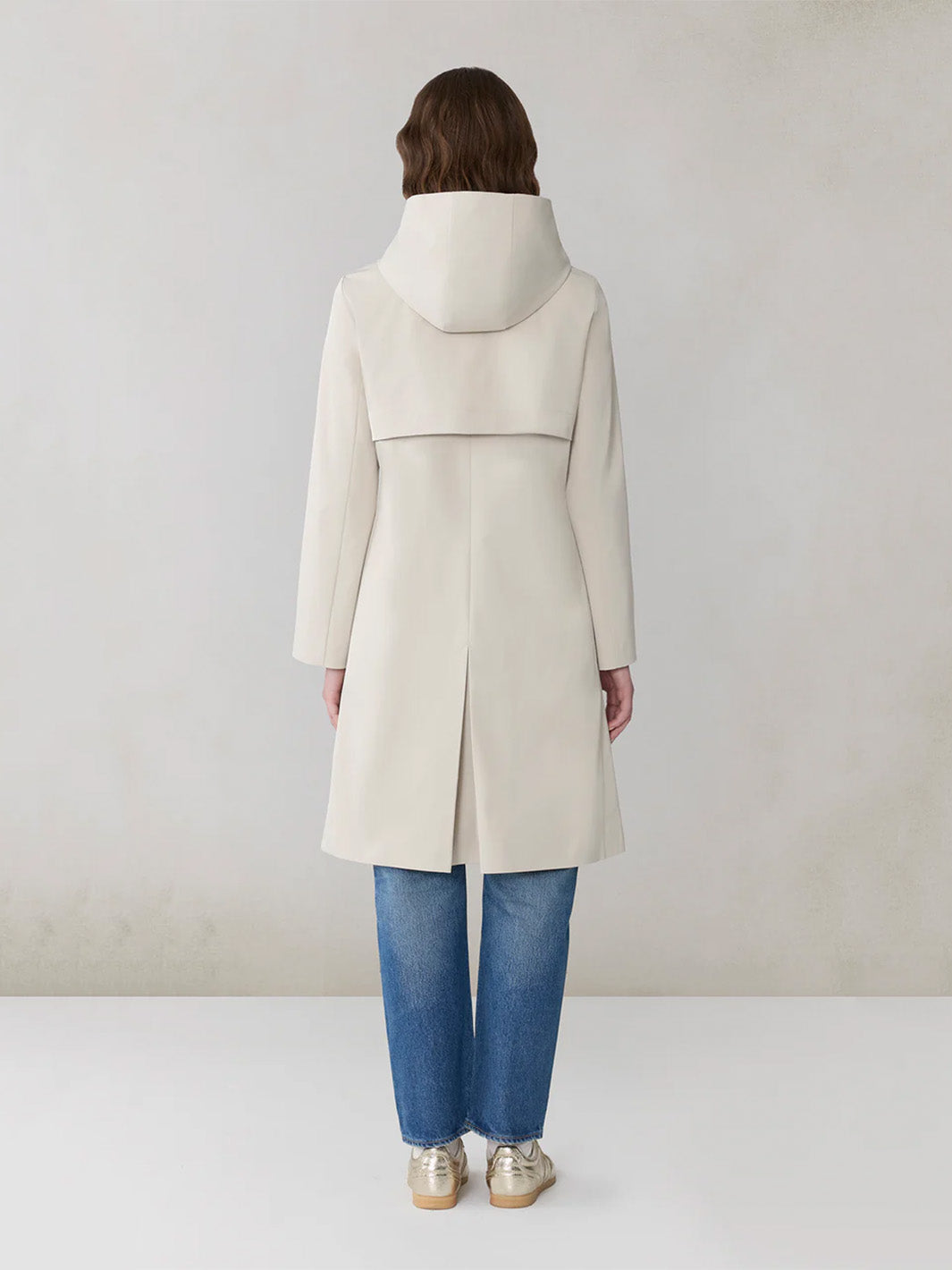 Palma Hooded Car Coat in Waterproof Twill in Light Oak