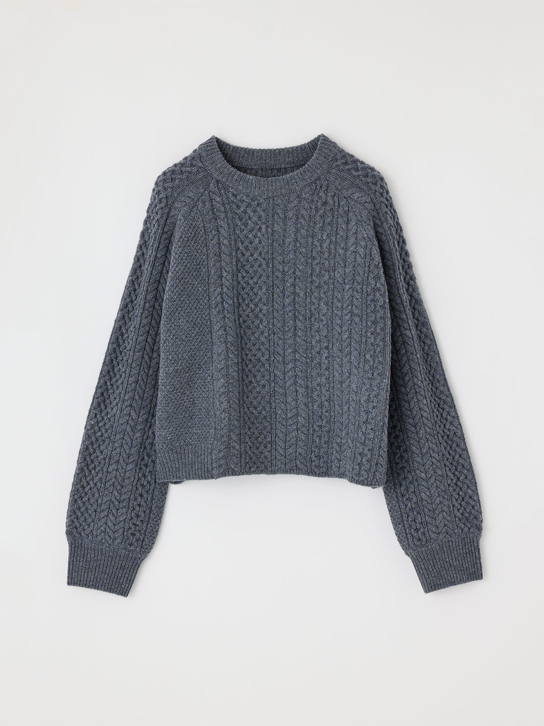 MV Panel Cable Sweater in Grey