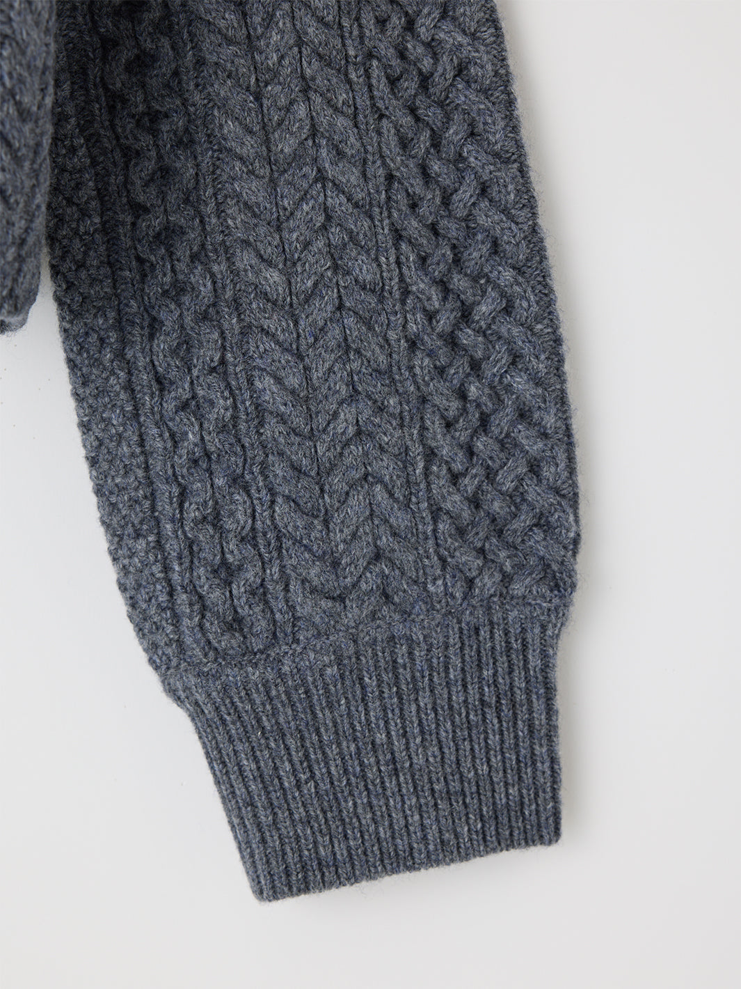 MV Panel Cable Sweater in Grey