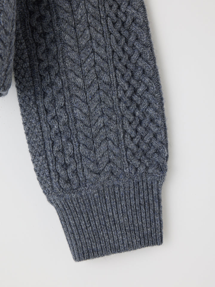 MV Panel Cable Sweater in Grey