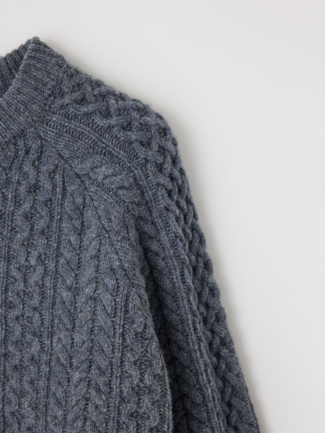 MV Panel Cable Sweater in Grey