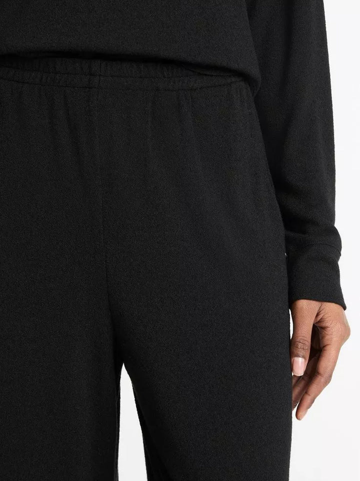 Textured Knit Lounge Pant in Black