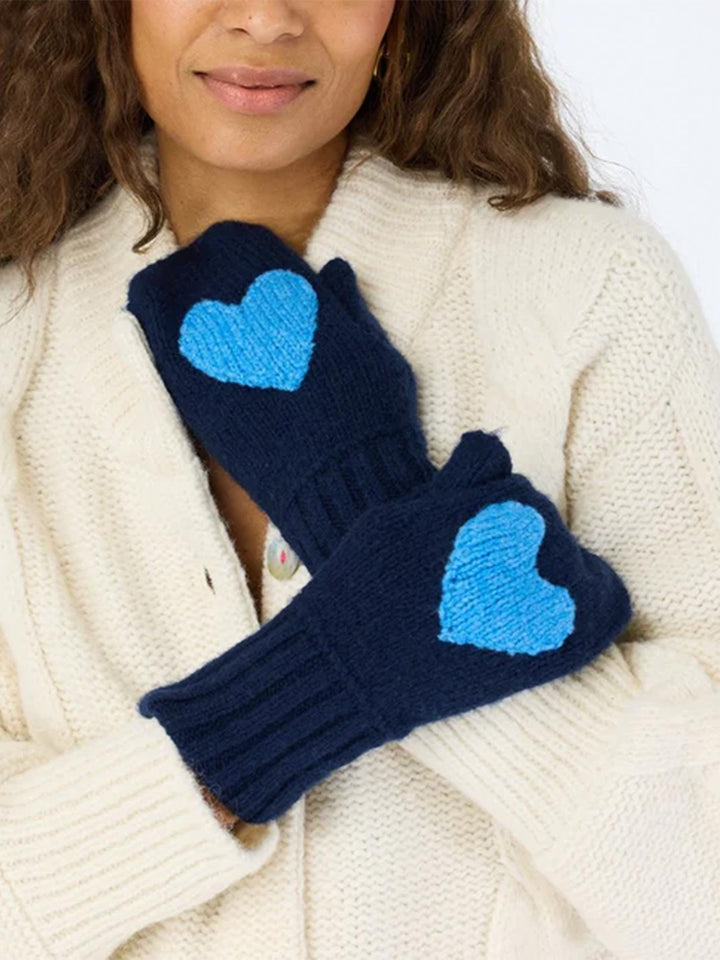 Patch Mittens in Indigo