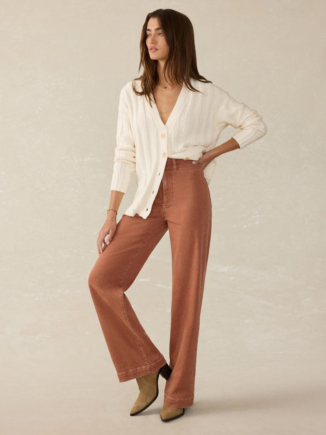 Stretch Terry Harbor Pant in Russet