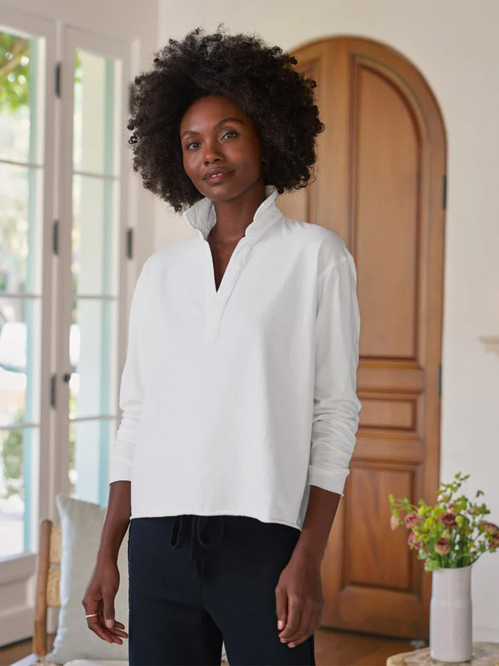 Patrick Heritage Jersey Popover Henley in White