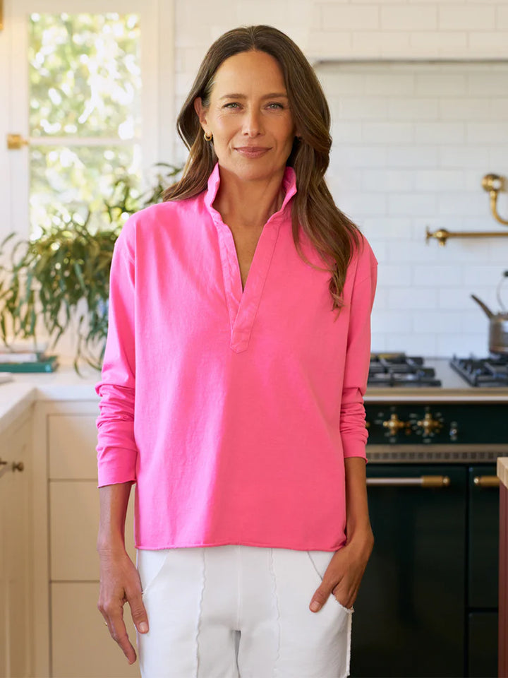 Patrick Heritage Jersey Popover Henley in Lotus