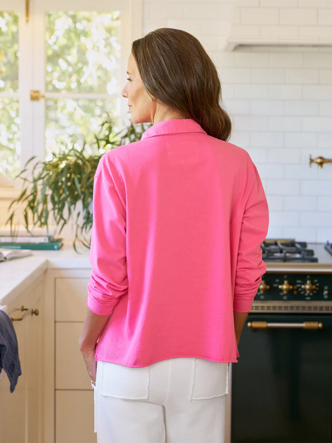 Patrick Heritage Jersey Popover Henley in Lotus