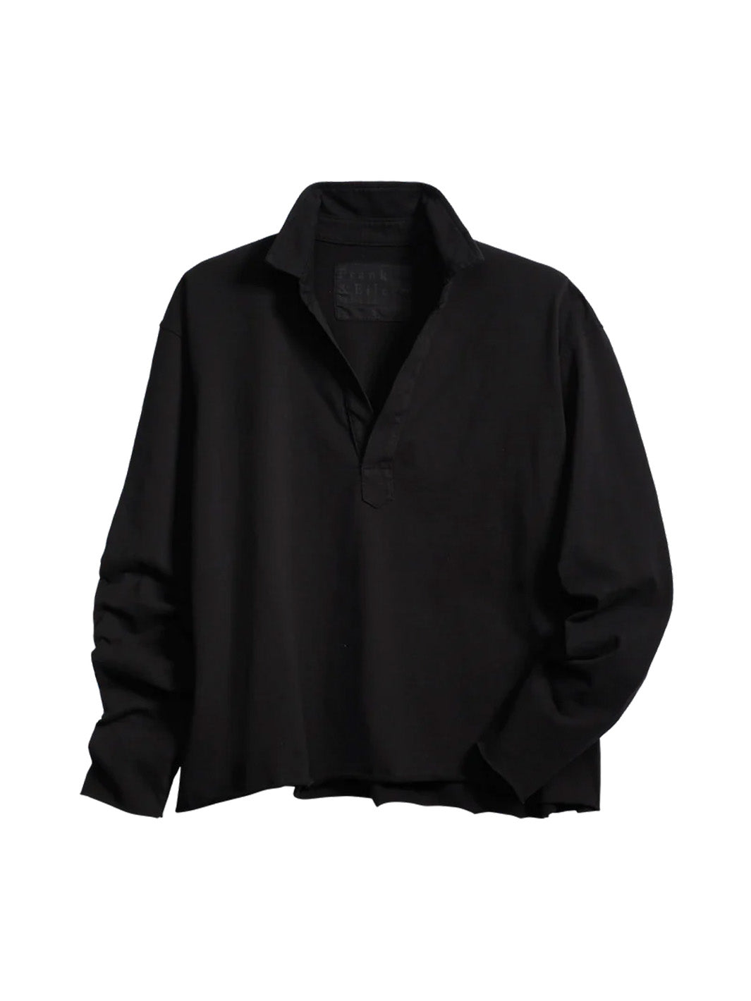 Patrick Heritage Jersey Popover Henley in Black
