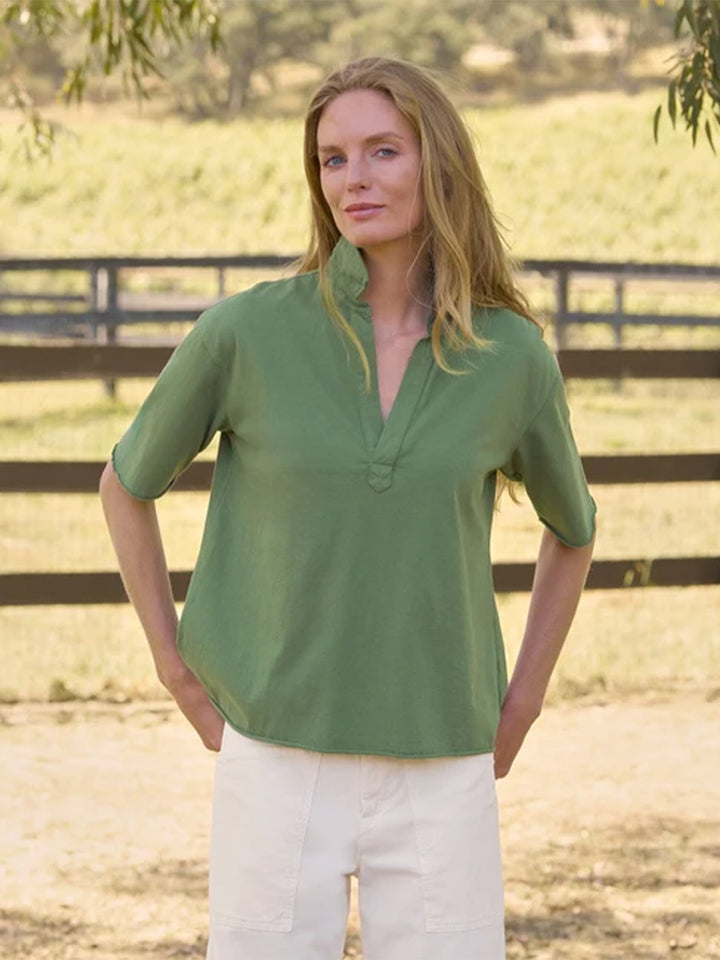 Patty Short-Sleeve Popover Henley in Nori