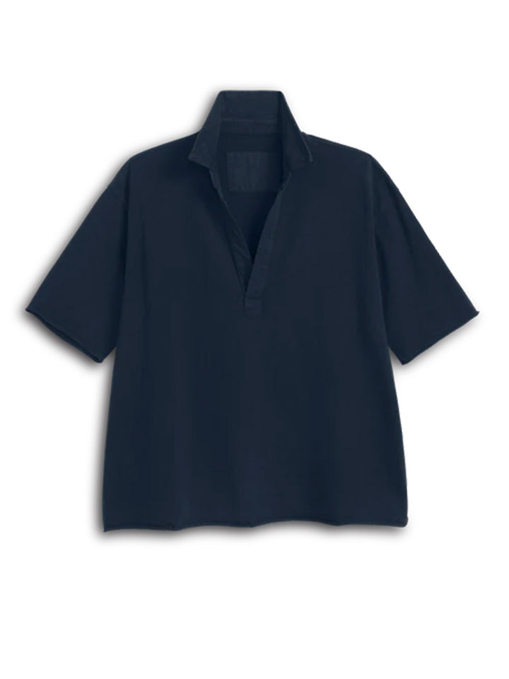 Patty Short-Sleeve Popover Henley in Classic Navy