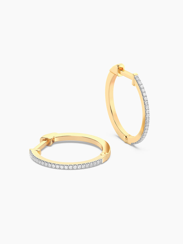 Classic Pave Diamond Huggie Earrings in Gold