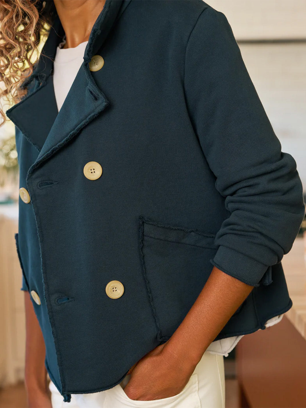 Mini Belfast Crop Peacoat in Vintage Navy