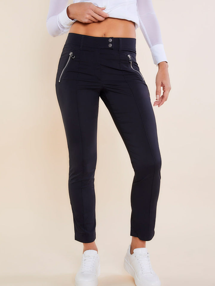 Peggy Curvy Zippered Pants in Black