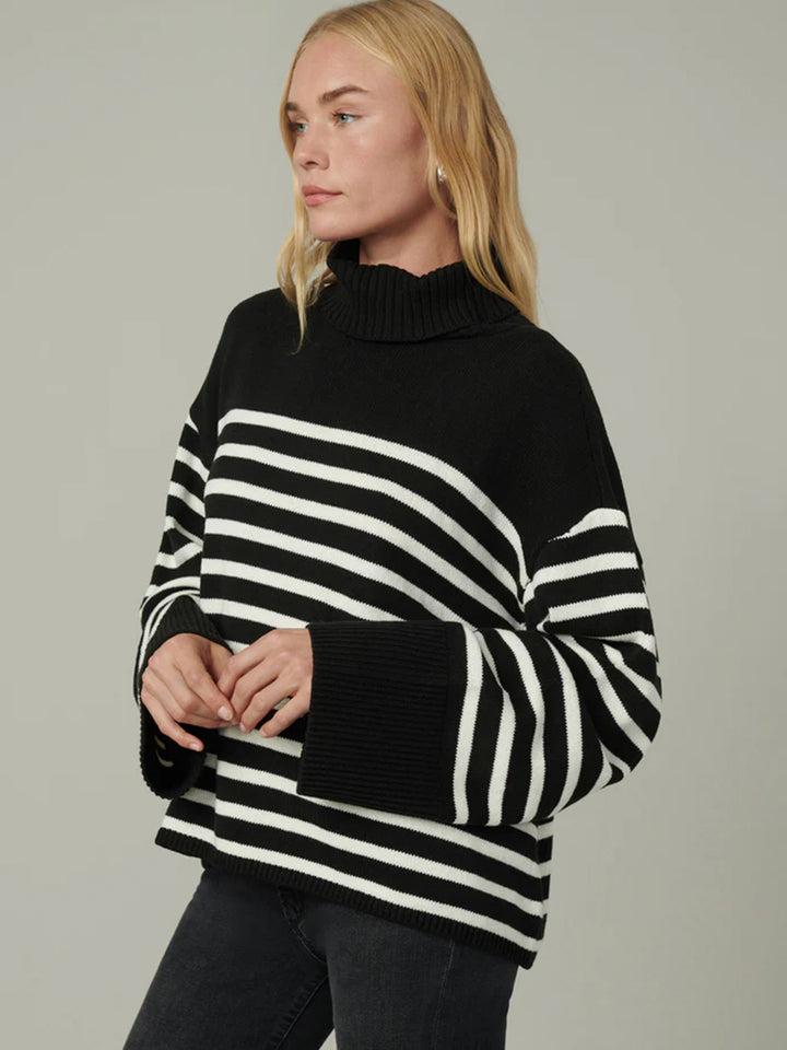 Penelope Stripe Sweater in Black/White