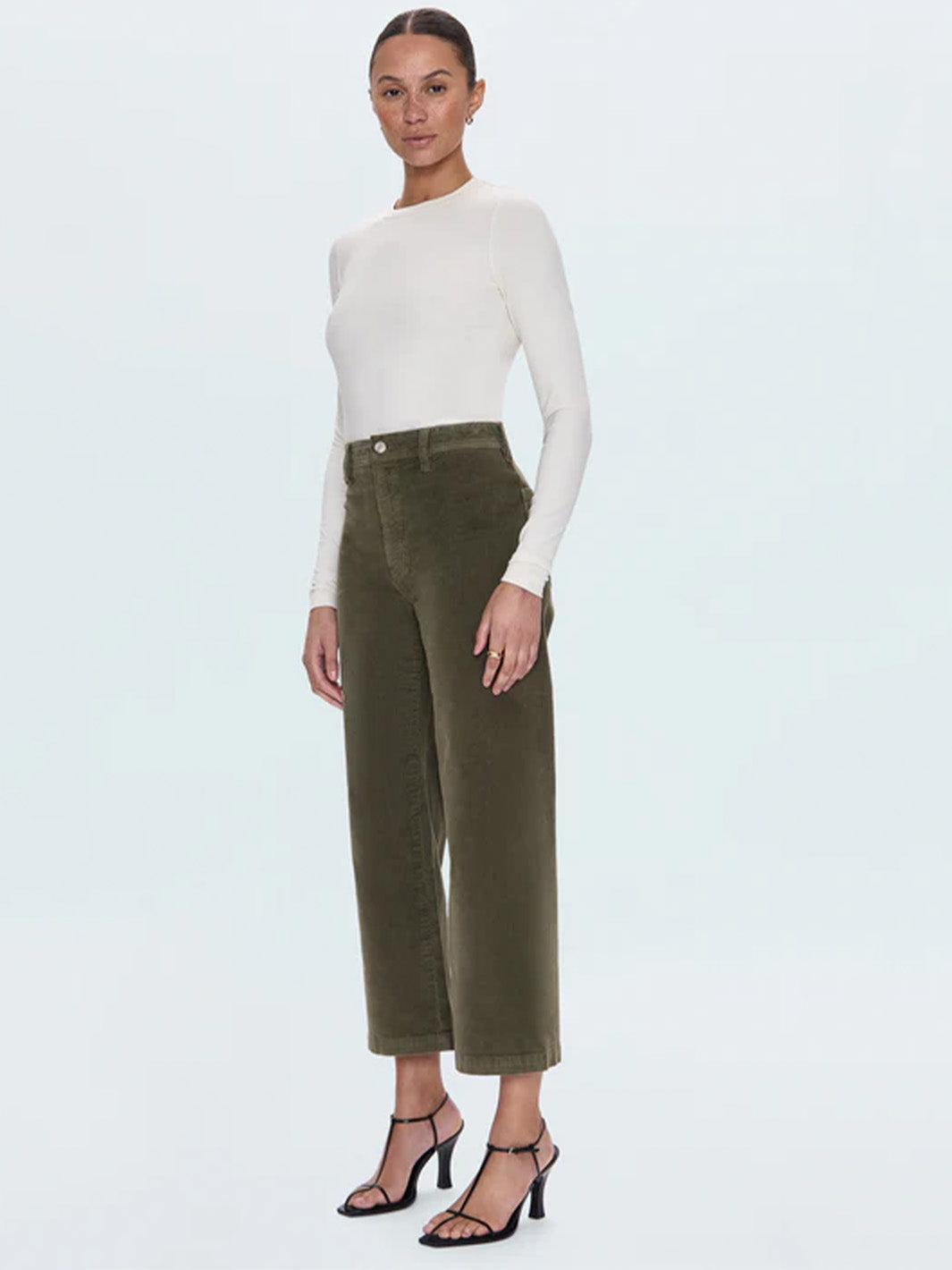 Penny High Rise Wide Leg Crop Jean in Sequoia