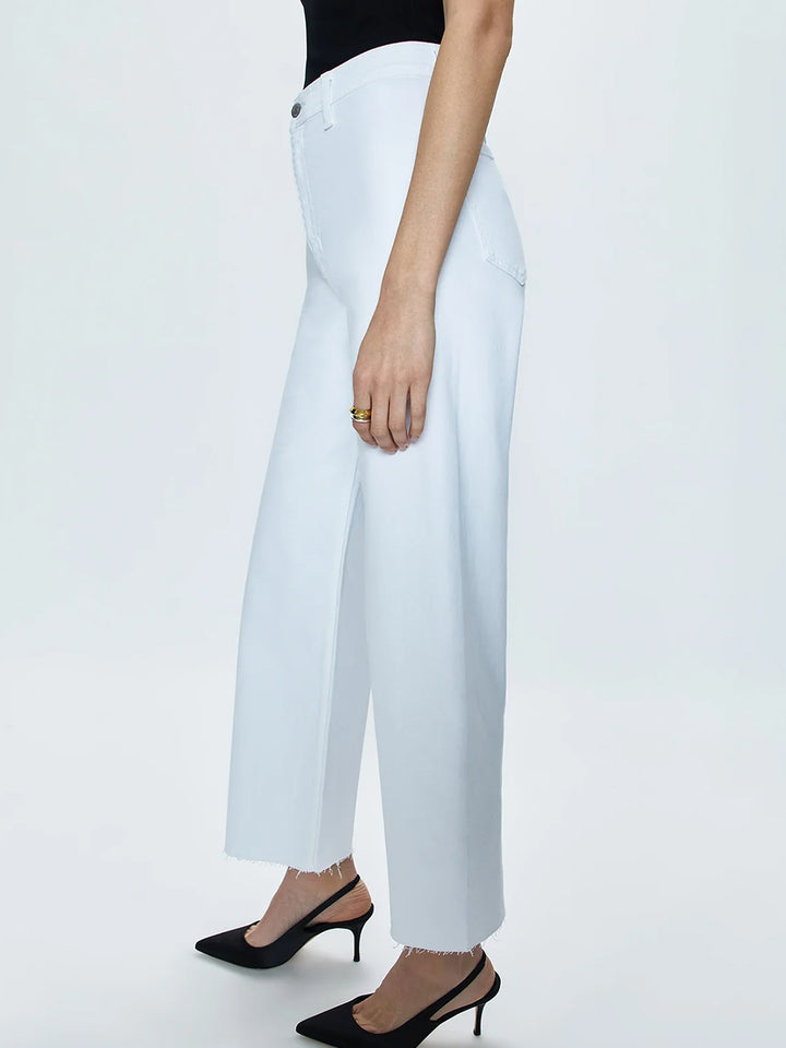 Penny High Rise Wide Leg Crop in Blizzard