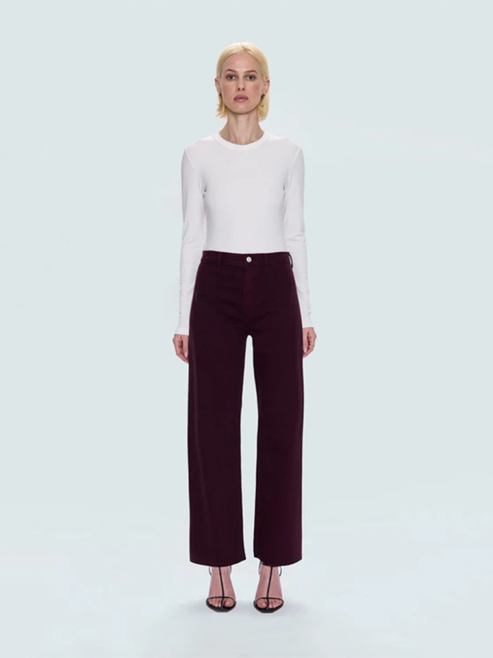 Penny High Rise Wide Leg Jean in Claret